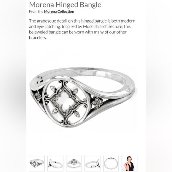 BRIGHTON Morena Hinged Bangle Bracelet • Silver Plated Swarovski Crystal JB7682 - Picture 13 of 14